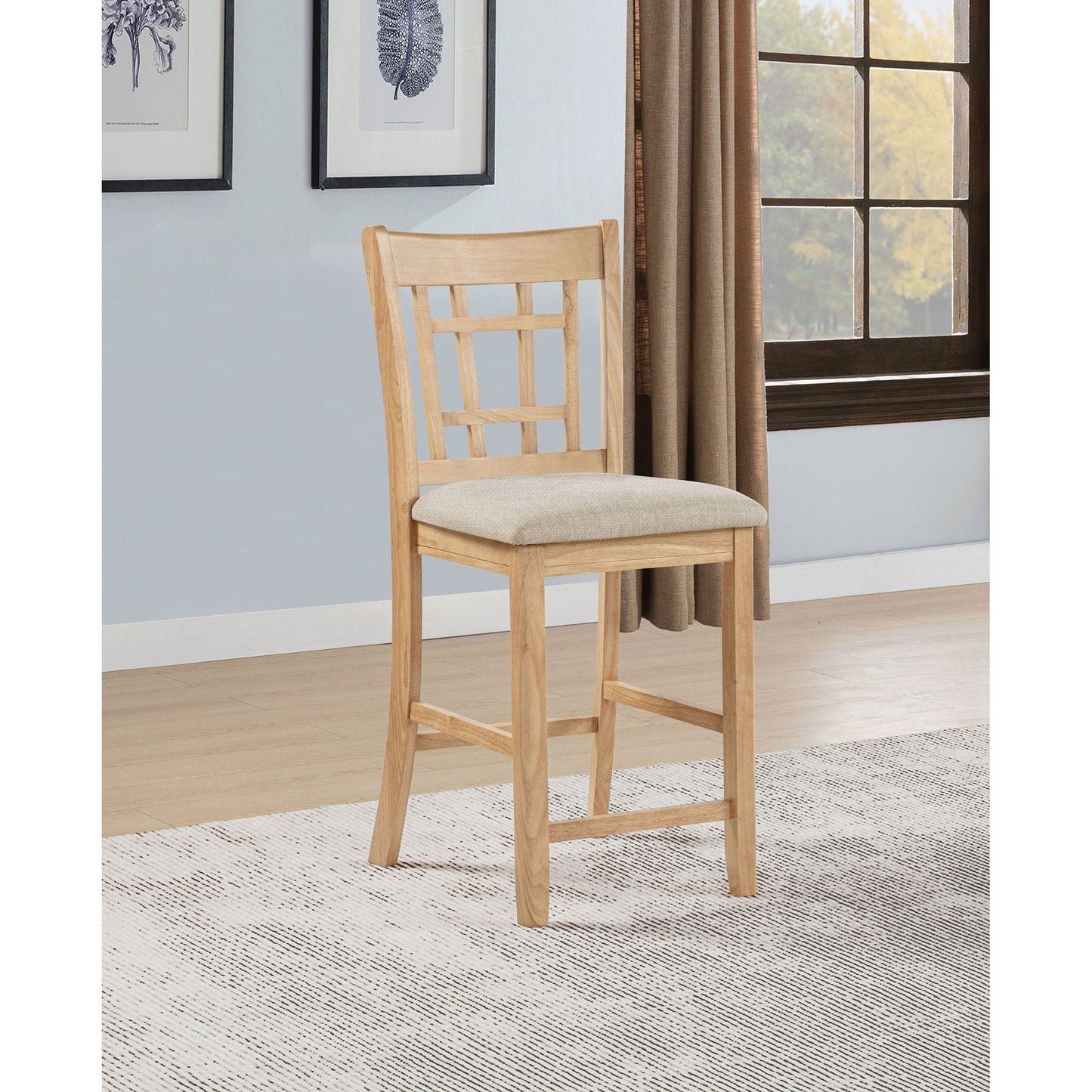 Davis - Counter Height Dining Chair Linen (Set of 2) - Light Oak