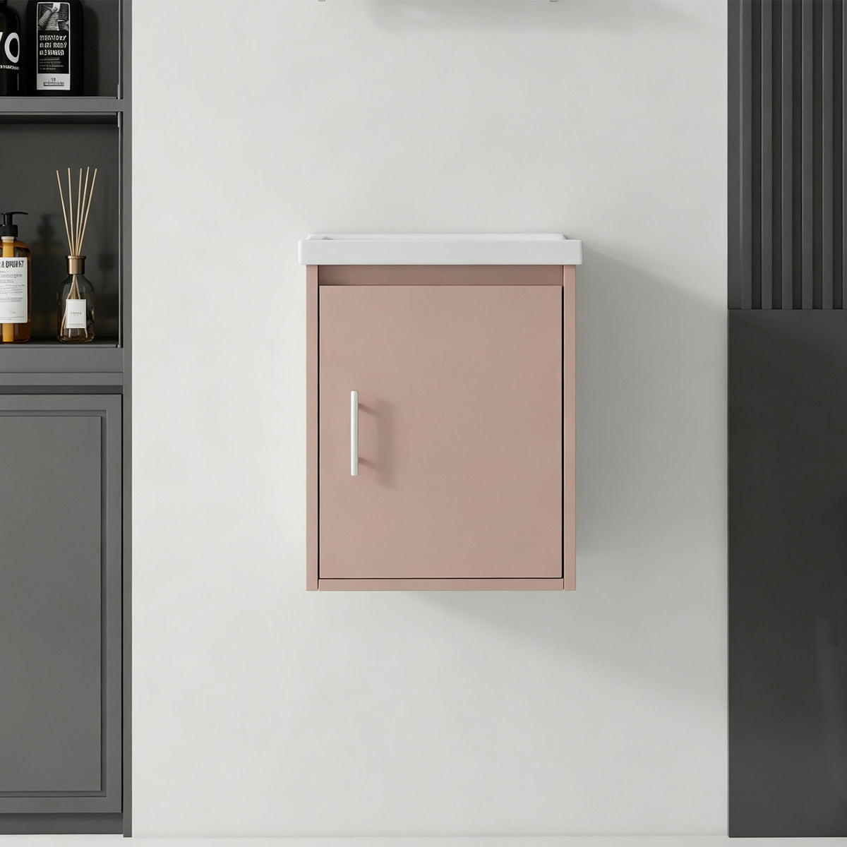 Floating Bathroom Vanity Combo, Wall Mounted Cabinet With Sink & Soft Close Doors For Small Bathrooms