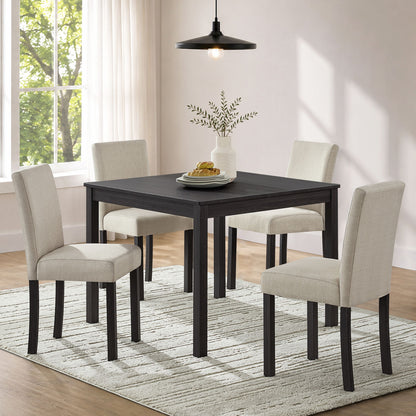 5 Piece Dining Table Set For 4, Small Kitchen Table With 4 Fabric Chairs