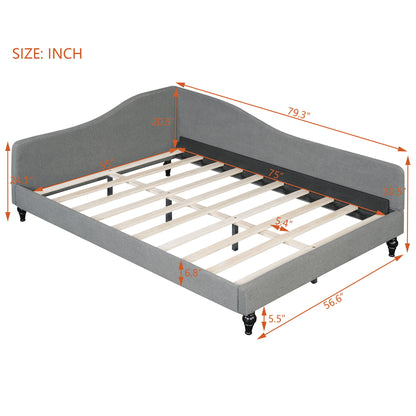 Modern L Shaped Linen Daybed With Legs
