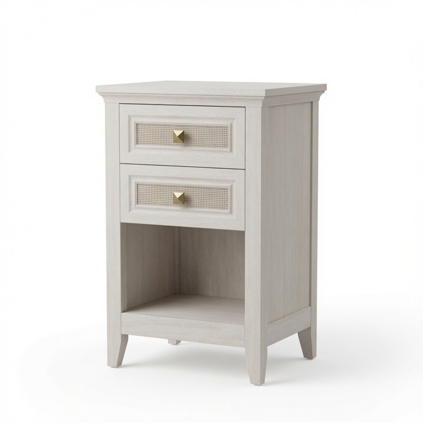 Nightstands With 2 Drawers, Bedside Tables For Small Spaces (Set of 2) - White