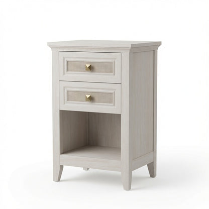 Nightstands With 2 Drawers, Bedside Tables For Small Spaces (Set of 2) - White