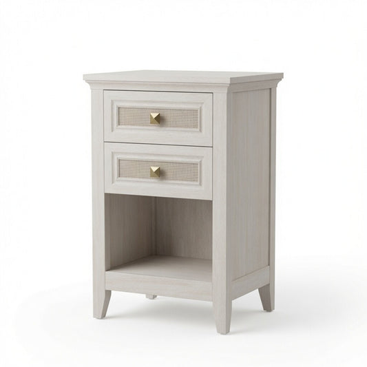 Nightstands With 2 Drawers, Bedside Tables For Small Spaces (Set of 2) - White