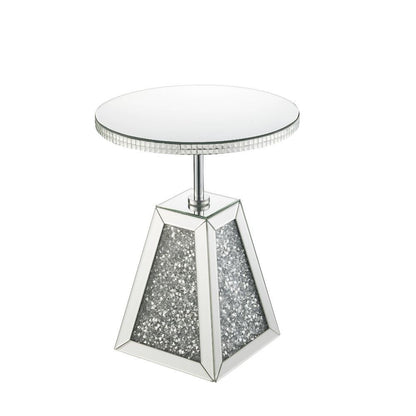 Noralie - Accent Table - Mirrored & Faux Diamonds - 20"