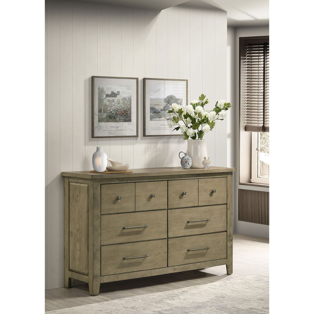 Pelton - 6 Drawer Dresser - Oak