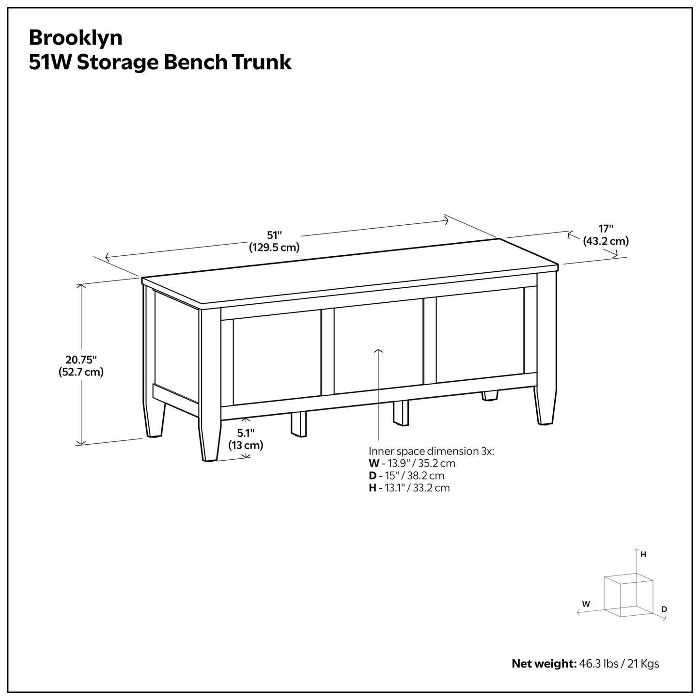 Brooklyn - Storage Bench - Black