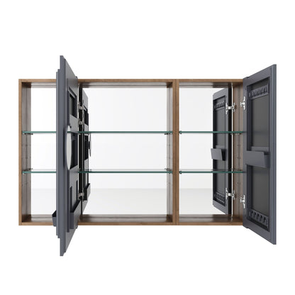 Wall Mounted Bathroom Cabinet With Adjustable Shelves Storage Cabinet - Imitative Oak