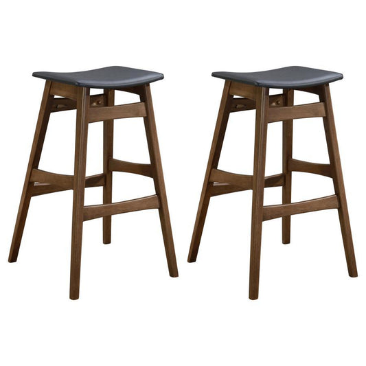 Finnick - Cushioned Backless Bar Stool (Set of 2) - Walnut