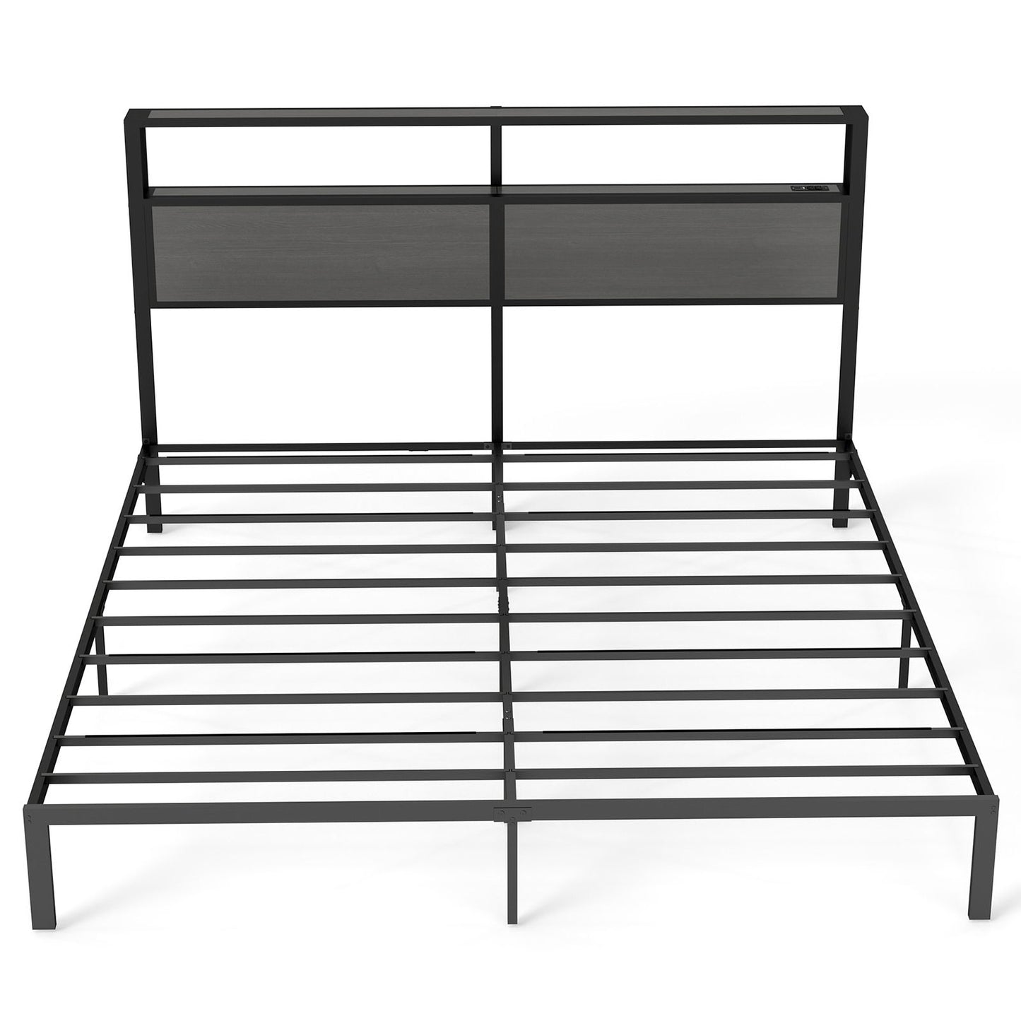 Bed Frame With Headboard, LED Lights & Charging Station