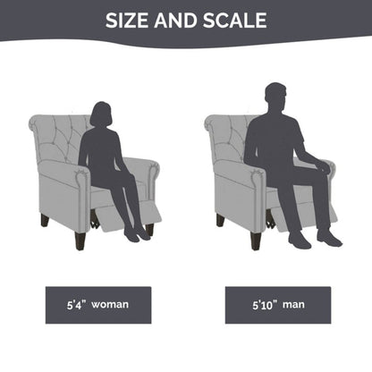 Aidan - Push Back Recliner Chair With Tufted Back And Nailhead Trim - Cream