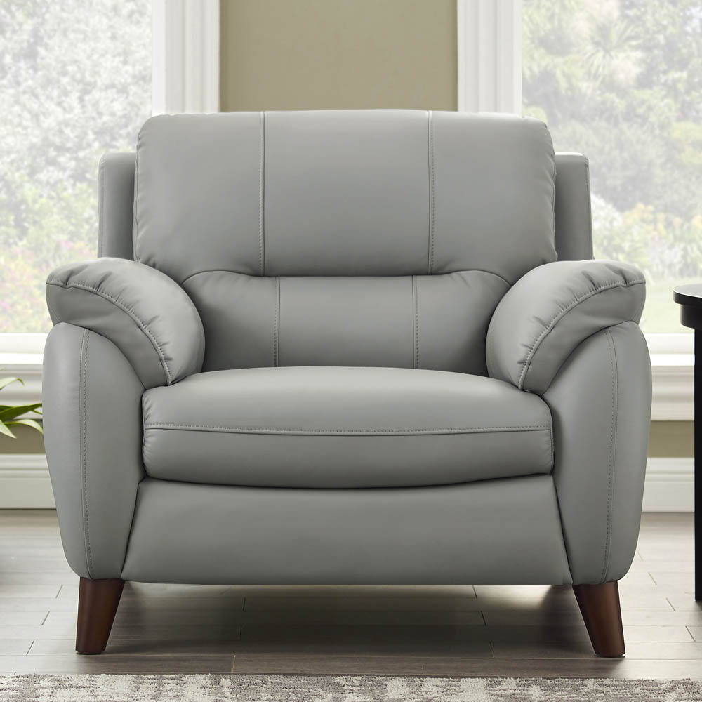 Monroe - Leather Chair - Silver Gray