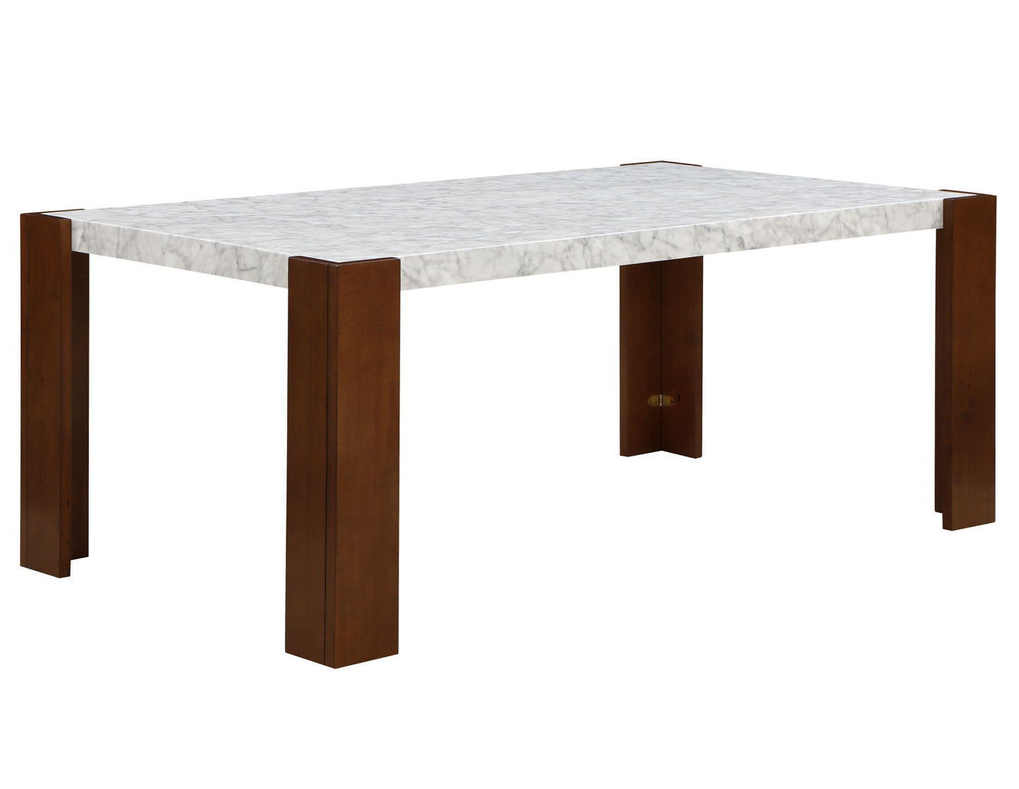 Hettie - Dining Table With Engineered Stone Top - Brown