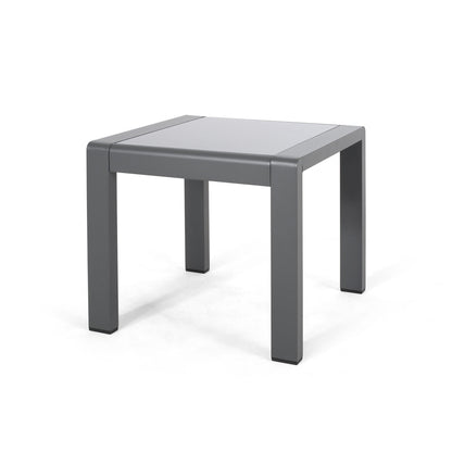 Cape Coral - Contemporary Side Table With Frosted Glass Top