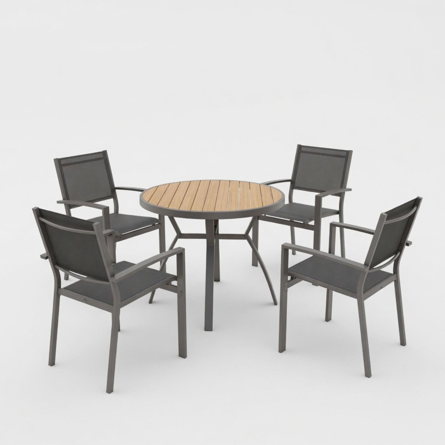 5 Piece Patio Dining Set & Table And Chairs For Outdoor Use - Gray