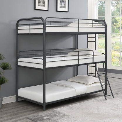 Modern Triple Bunk Bed, Durable Metal Frame