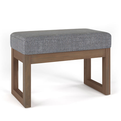 Milltown - Footstool Small Ottoman Bench - Dark Gray - Fabric