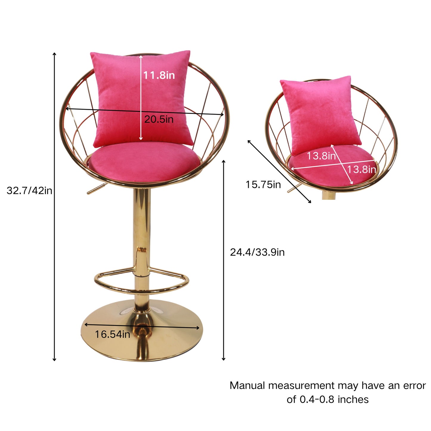 Unique Design Bar Chair, 360 Degree Rotation, Adjustable Height, Suitable For Dining Room And Bar