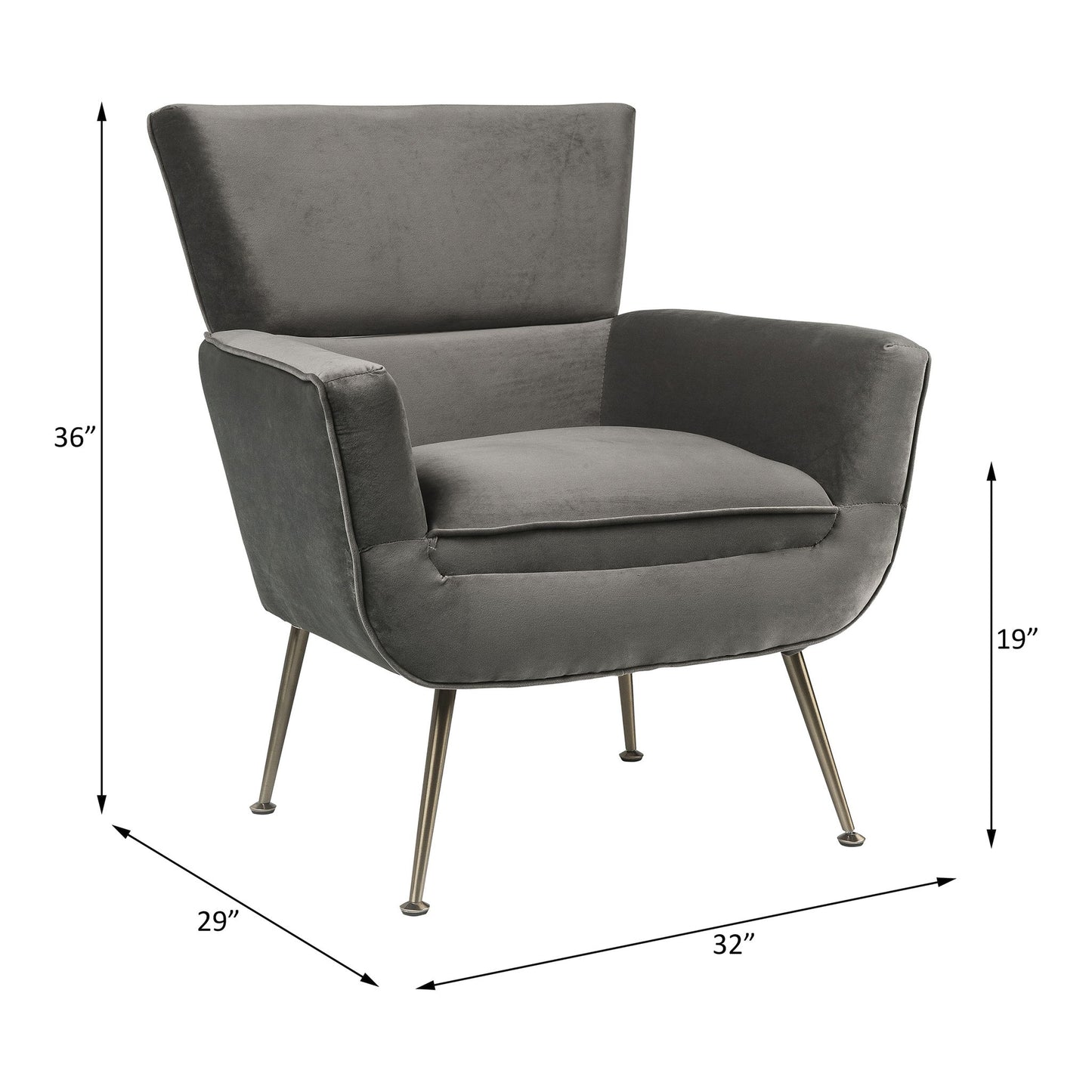 Varik - Accent Chair - Gray Velvet