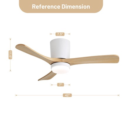 42" Ceiling Fan With DC Motor, Dimmable LED Light, Timer & Memory