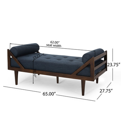 Chic Contemporary Chaise Lounge With Button Tufting And Bentwood Structure