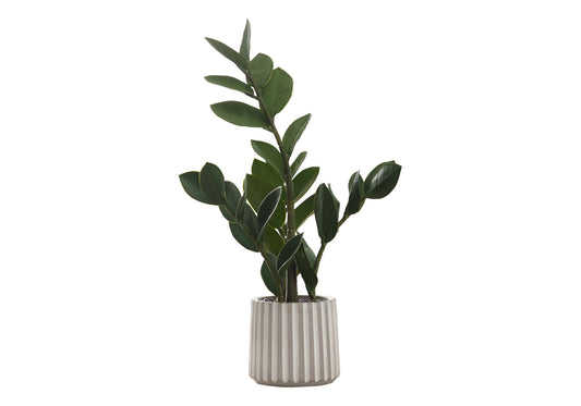 20" Tall, Artificial Plant, Zz, Indoor, Faux, Fake, Table, Greenery, Potted, Real Touch, Decorative - Green / Gray