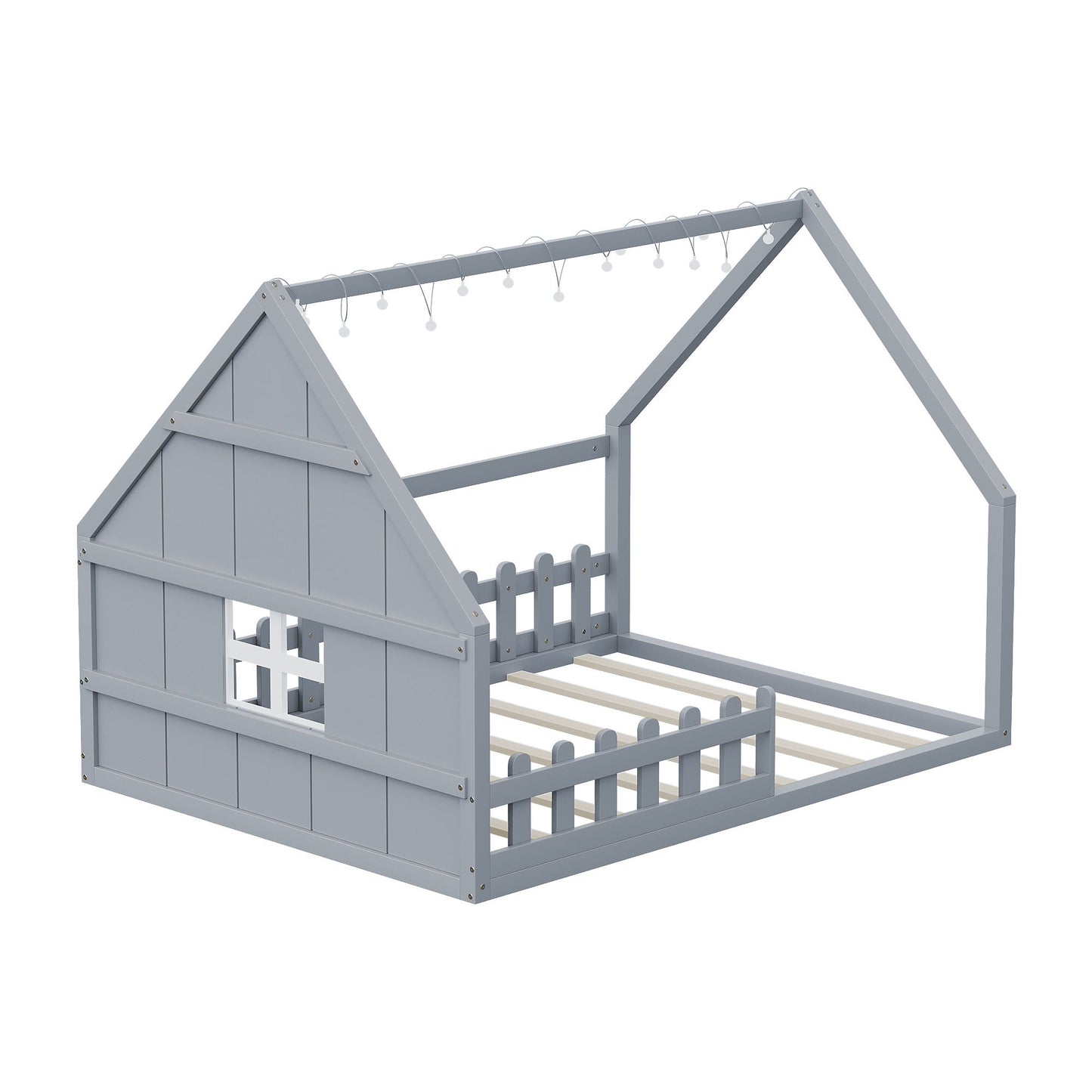 House Bed With Window And Fence