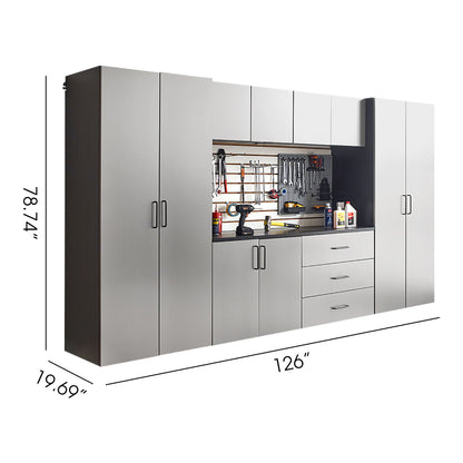 Astro Series - Garage Cabinet Set A With Soft Closing Drawers - Metallic Gray