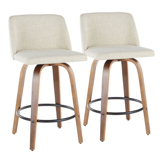 Toriano - Mid-Century Modern Counter Stool (Set of 2)