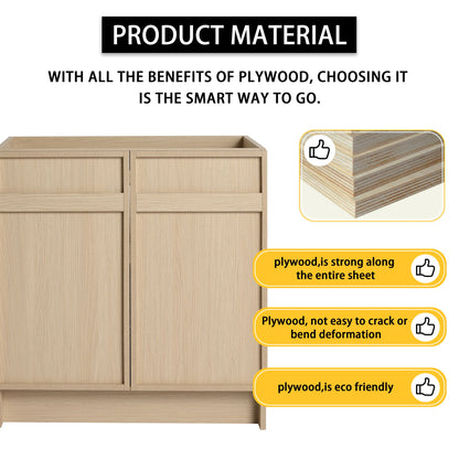 Freestanding Bathroom Vanity With Resin Sink & Soft Close Cabinet Doors