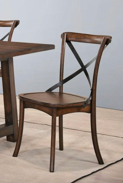 Kaelyn - Metal Side Chair (Set of 2) - Dark Oak