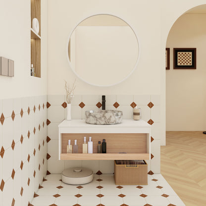 Floating Bathroom Vanity With Vessel Sink