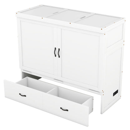 Murphy Bed With USB Port And A Large Drawer