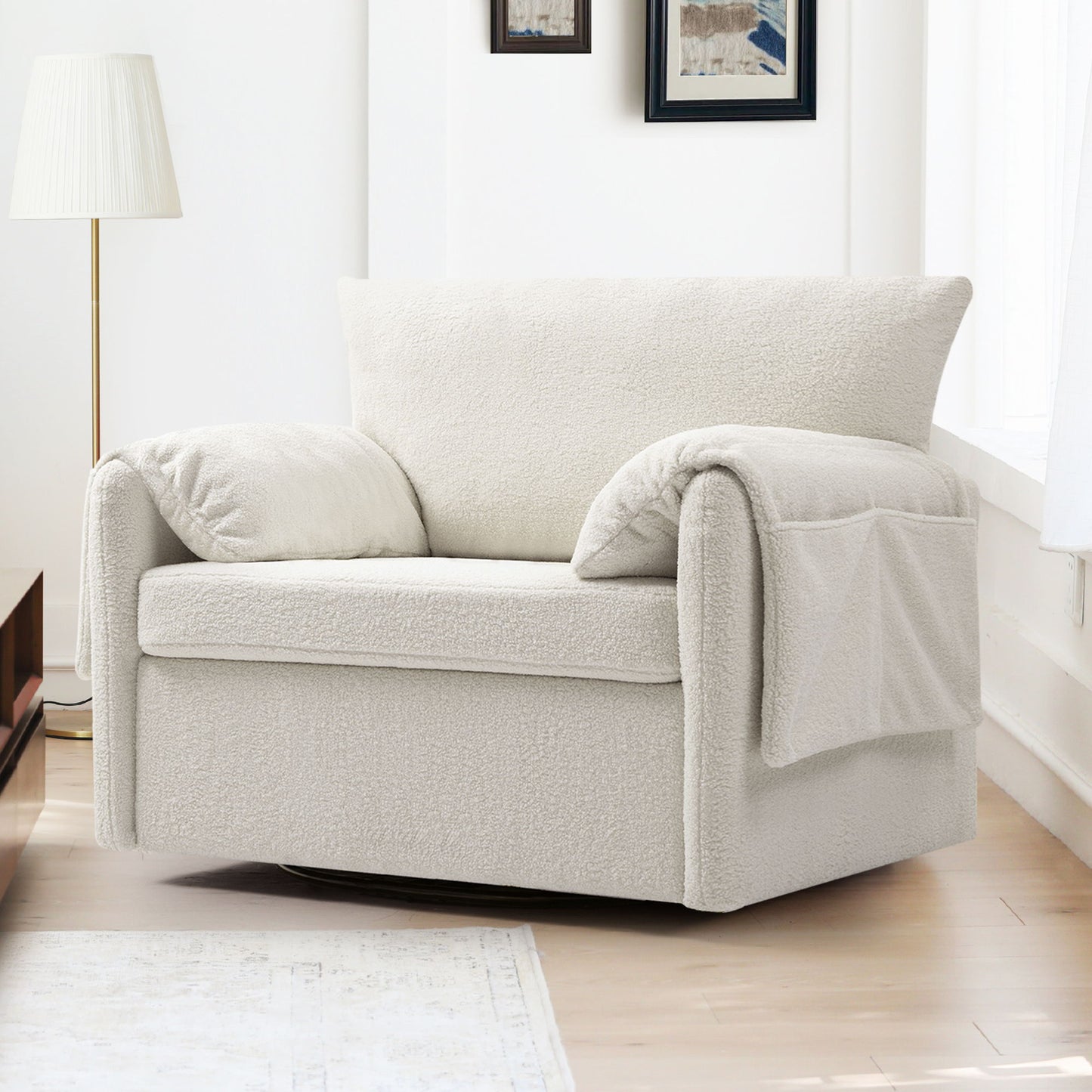 Oversized Swivel Armchair Modern Chair & Single Sofa Lounge, Comfortable Seating For Living Room