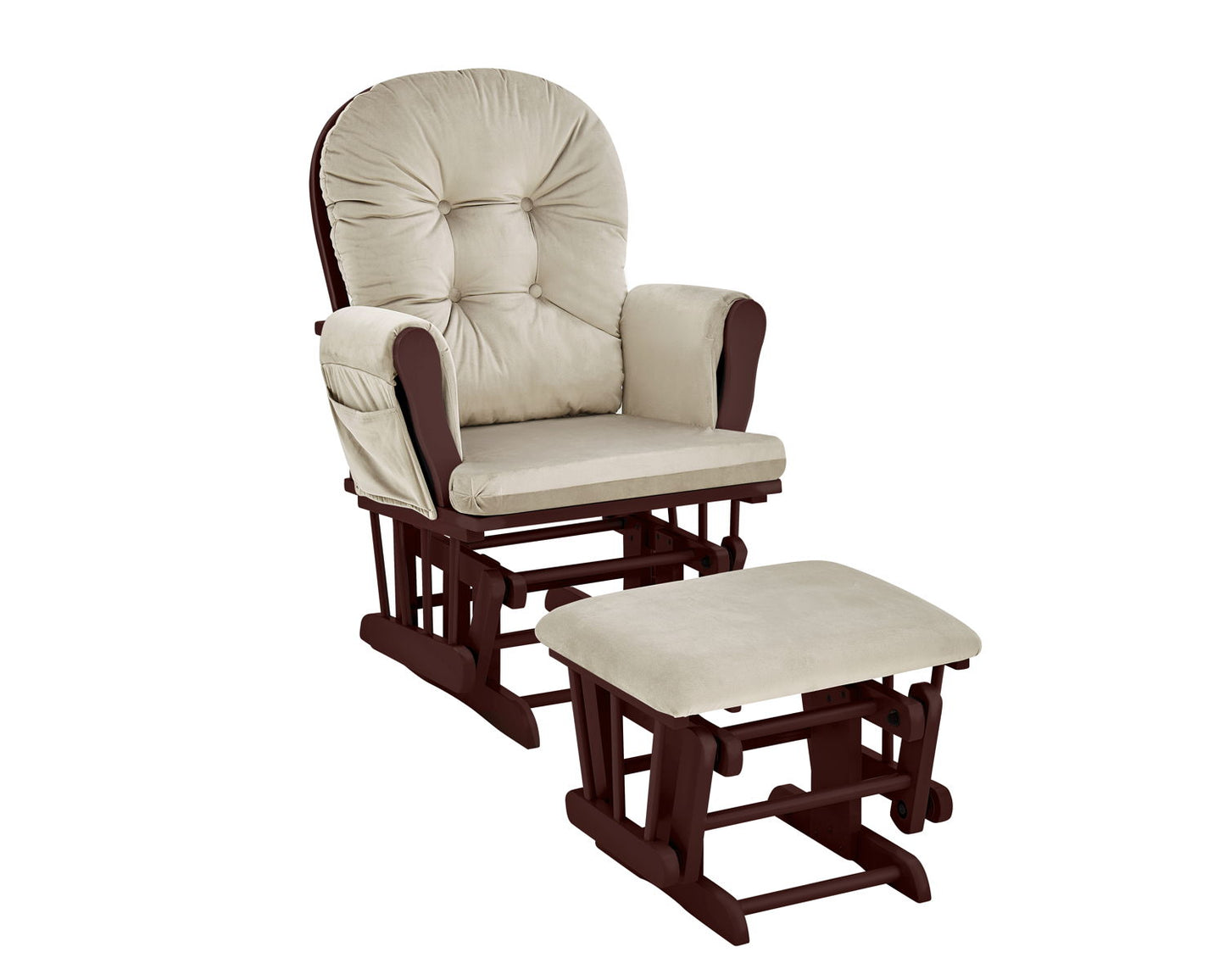 Mason - Glider And Ottoman White Wood