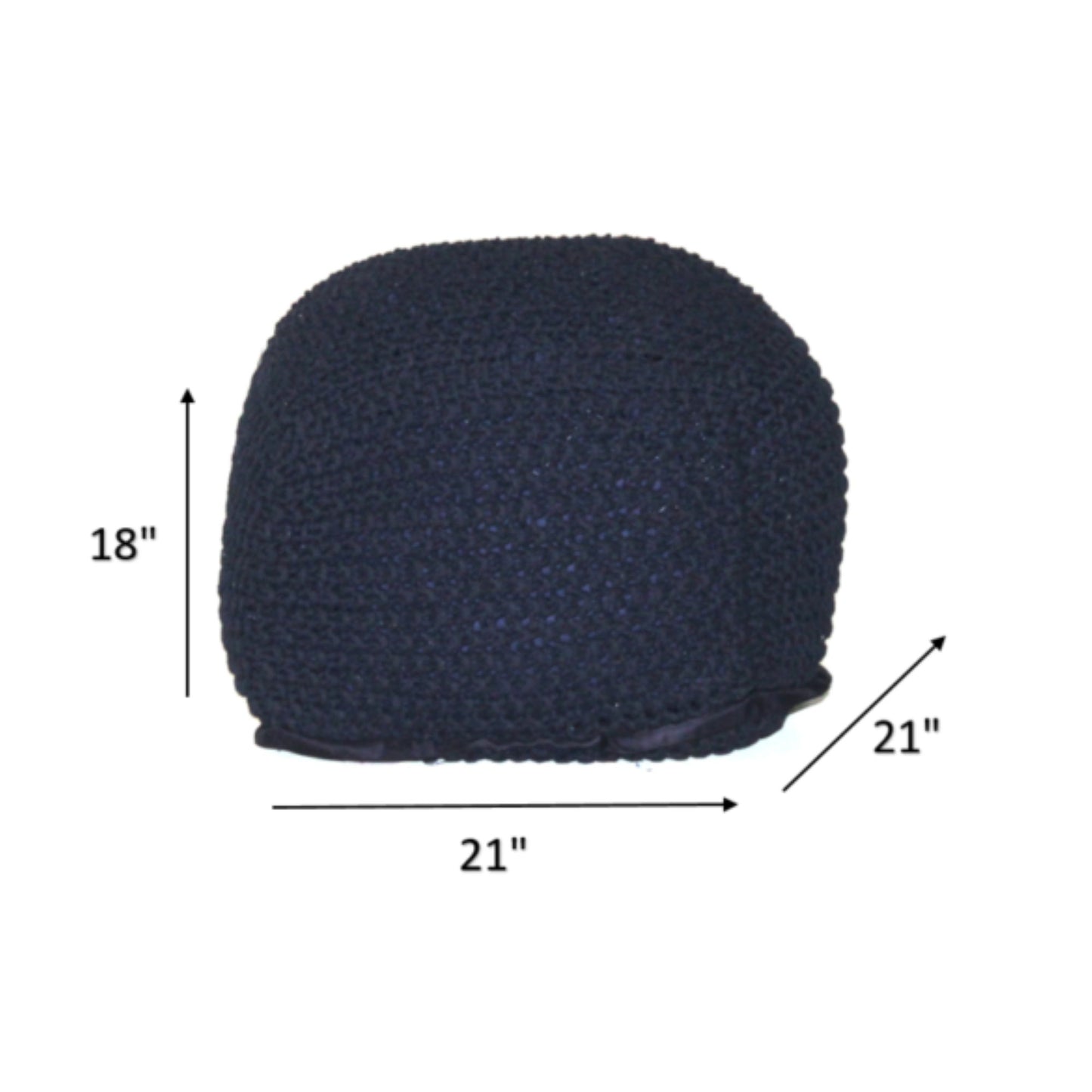 Semi Rounded Pouf, Cable Knitted, Perfect Seating