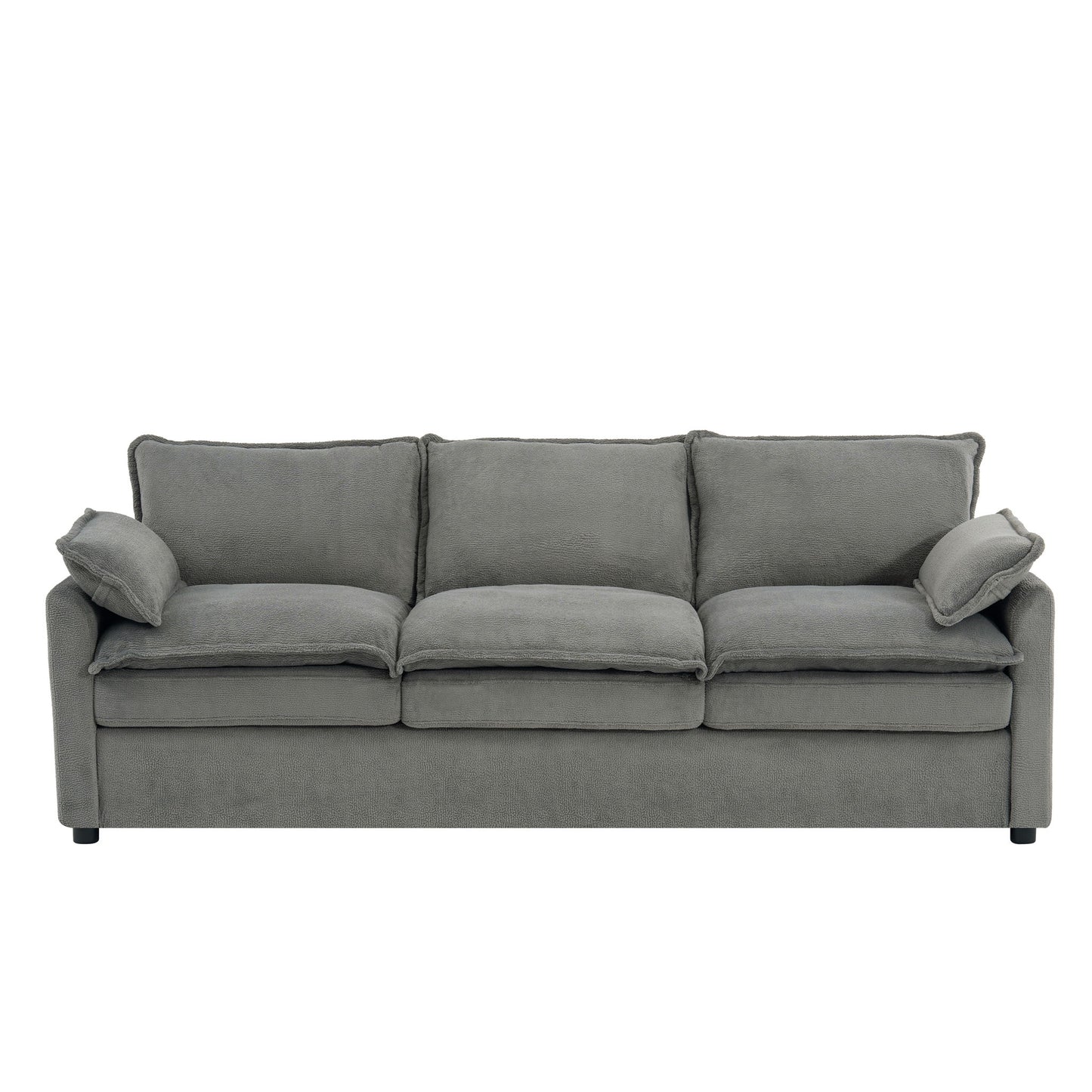 Modern 3 Seater Sofa With Side Storage Pockets For Living Room