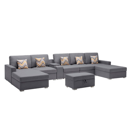 Nolan - 7 Piece Sectional Sofa With Pillows And Interchangeable Legs