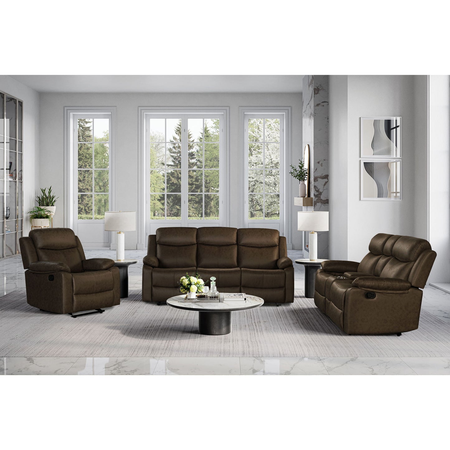 Brenda - Glider Recliner Chair With Manual Recline - Brown
