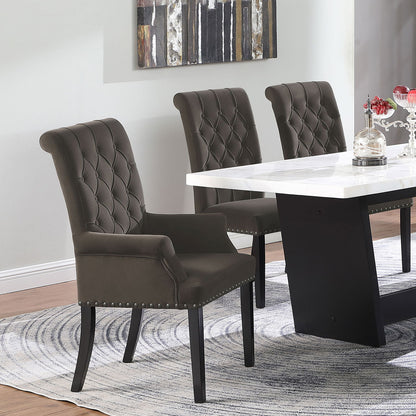 Norwich - Dining Arm Chair With Button Tufting And Rolled Top