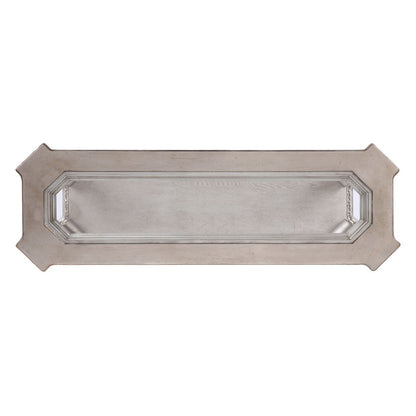 Northville - Sofa Table - Clear Glass & Antique Silver