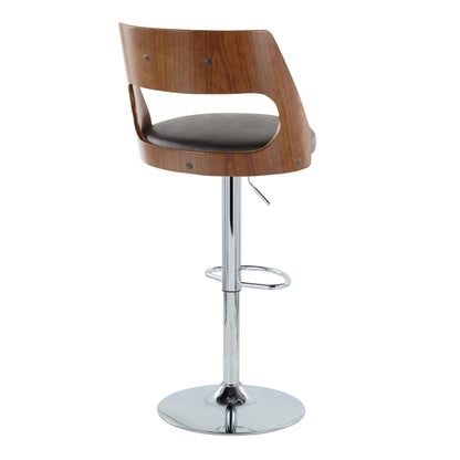 Cecina - Mid-Century Modern Adjustable Height Barstool Wth Swivel And Oval Footrest (Set of 2)