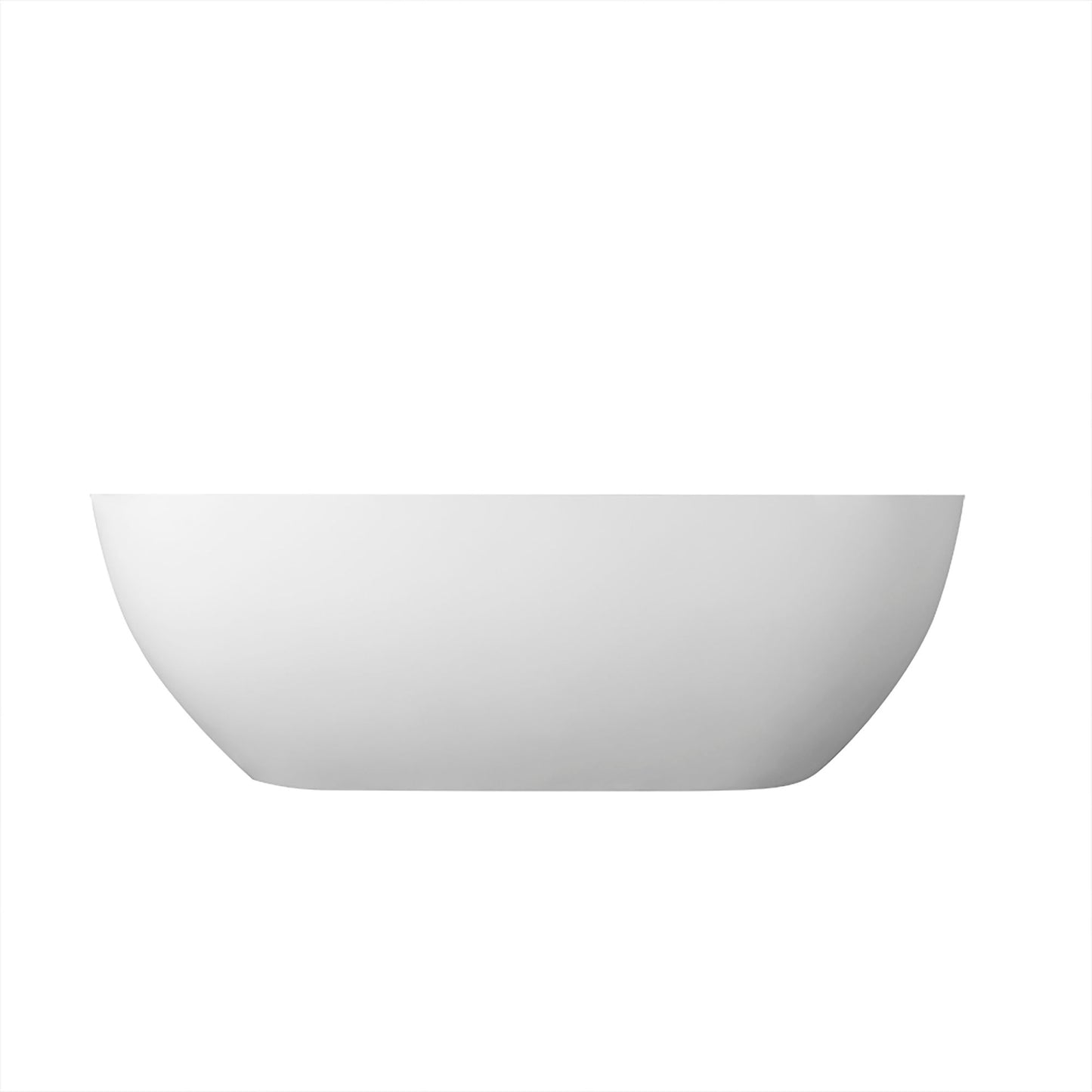 68.9" Freestanding Solid Surface Soaking Bathtub For Bathroom - Matte White