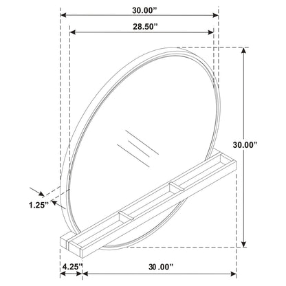Benson - Round Vanity Wall Mirror With Shelf - Sand