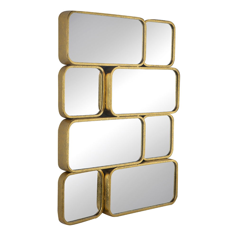 Mirror With en Metal Framed Decorative Rectangle Mirror For Bedroom Dressing Room, Hallway Or Living Spac - Gold