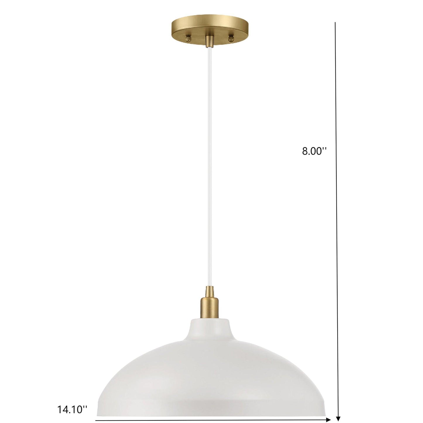 Astral - Single Light Pendant Lamp For Entrance Kitchen Island - Gold / White