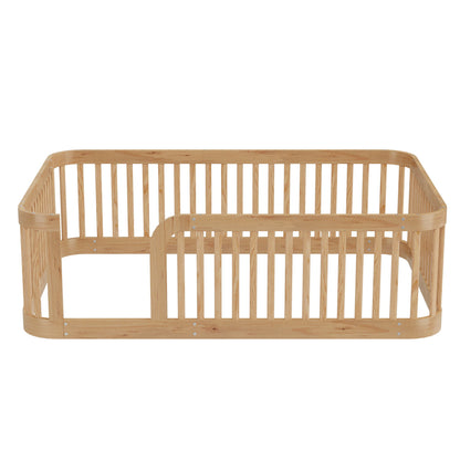 Wood Floor Bed Frame With Fence