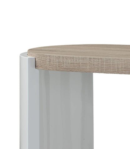 Zoma - High Gloss Sofa Table - Oak / White