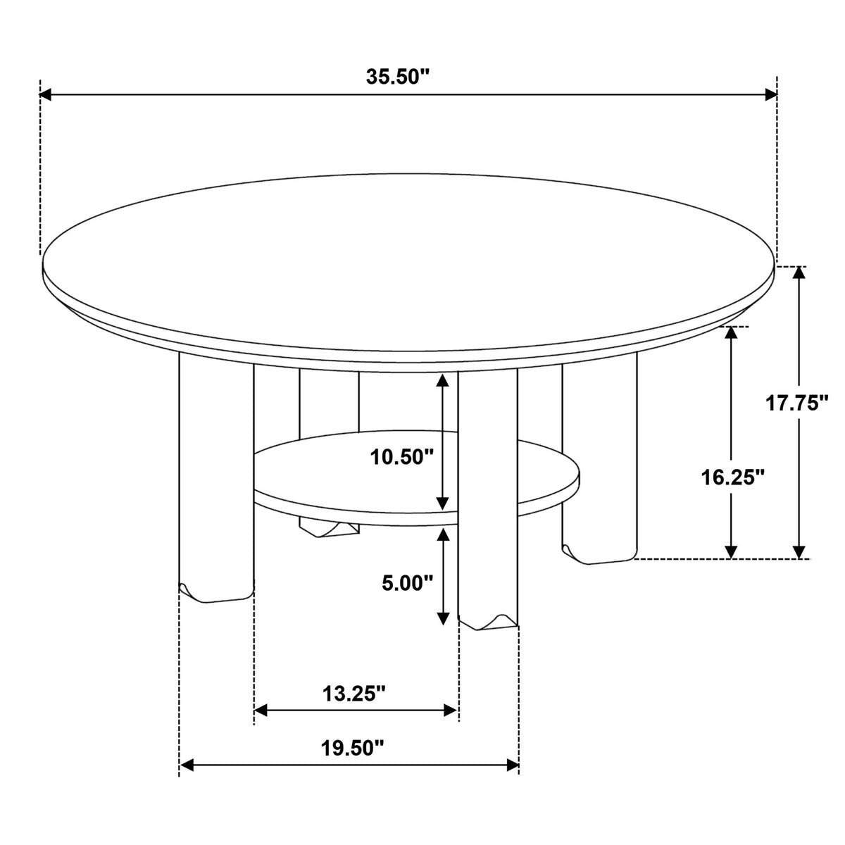 Crispin - Round Table With Lower Shelf
