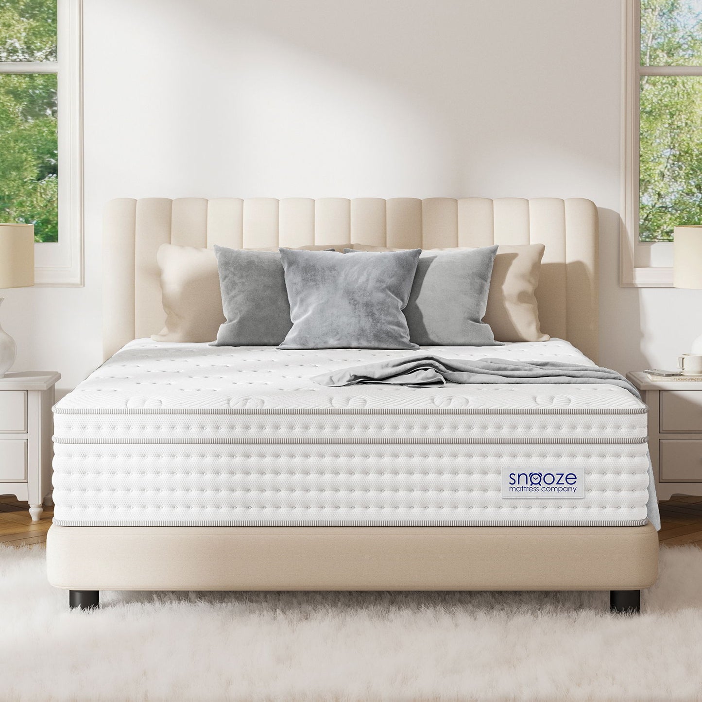 Snooze Mattress Company Atlas - 12" Euro Top Firm Hybrid Mattress With Independently Encased Coils & Gel Memory Foam