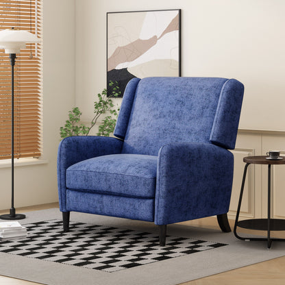 Oversized Textured Fabric Pushback Recliner